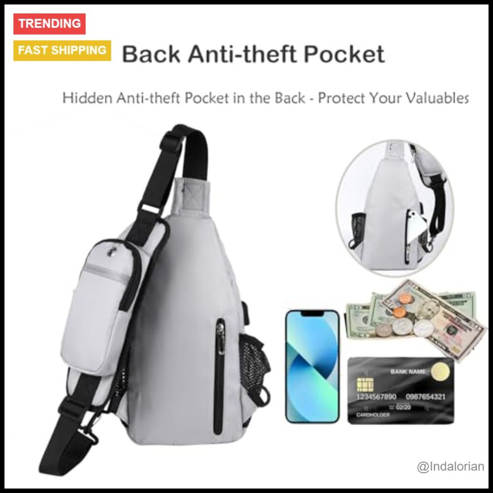 Waterproof Sling Backpack Adjustable Crossbody Da… - image 5